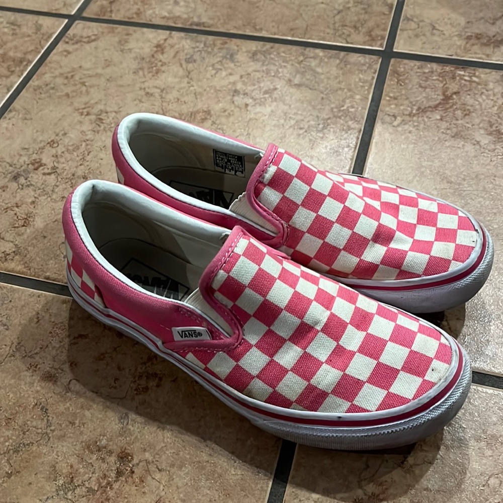 Pink checkered vans